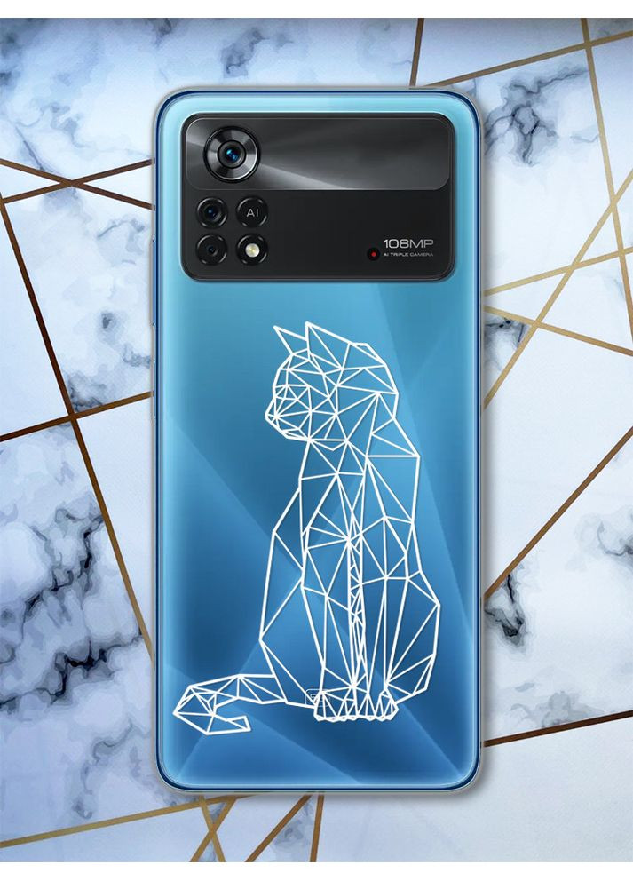 Прозорий чохол на Xiaomi Poco X4 Pro Кіт (принт 125) Creative (359489132)