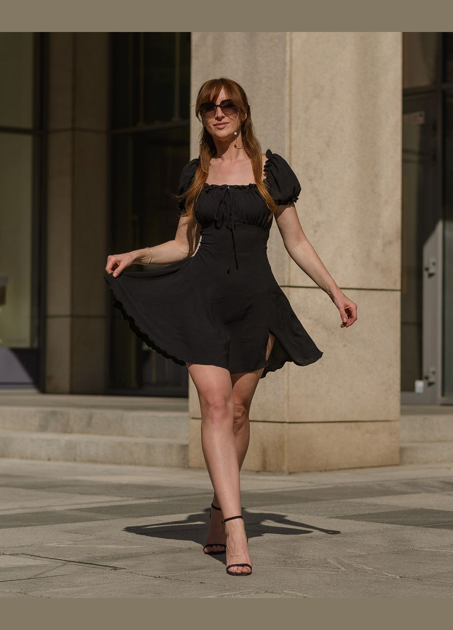 Чорна жіноча сукня міні з креп-жатки чорний Maybel