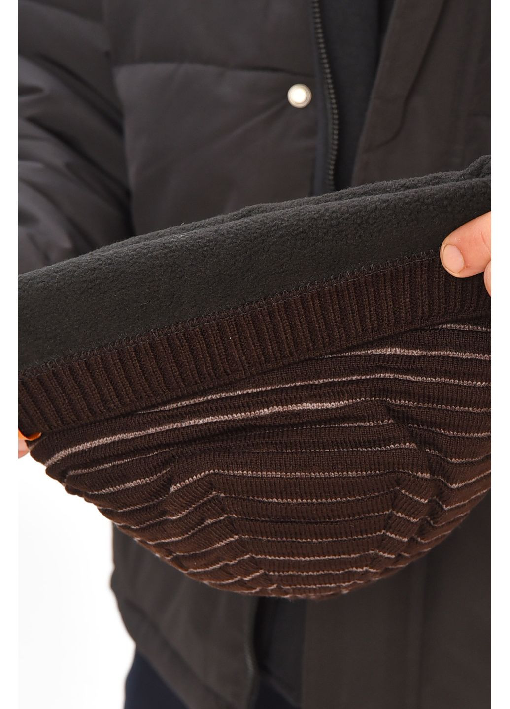 Шапка мужская на флисе коричневого цвета Let's Shop (367179999)