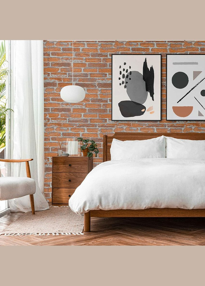 Самоклеюча 3D панель під руду катеринославську цеглу 3080x700x3мм SW-00001762 Sticker Wall (300372565)