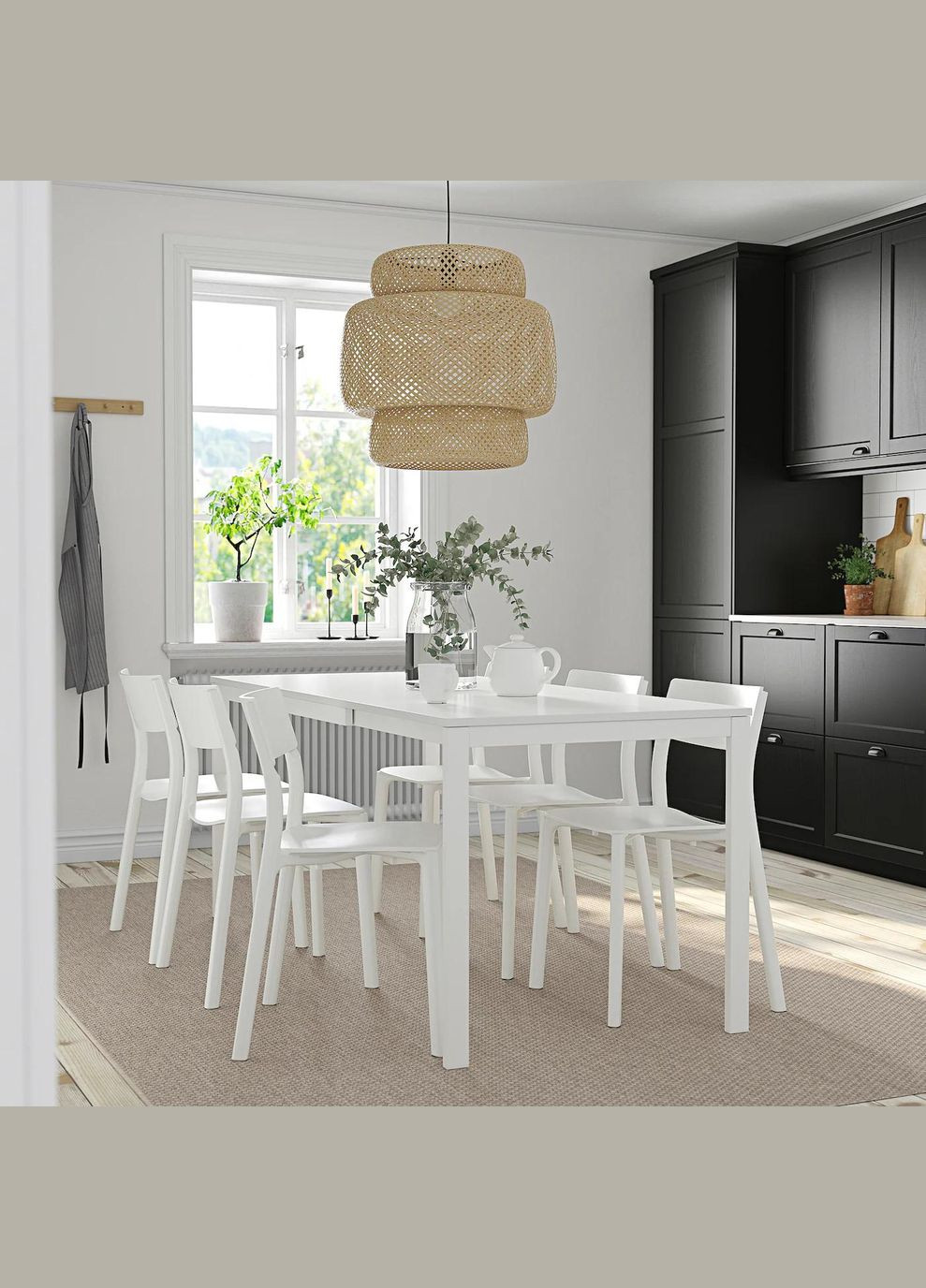 Стіл і 6 стільців ІКЕА VANGSTA / JANINGE 120/180 см (s09483032) IKEA (278407602)