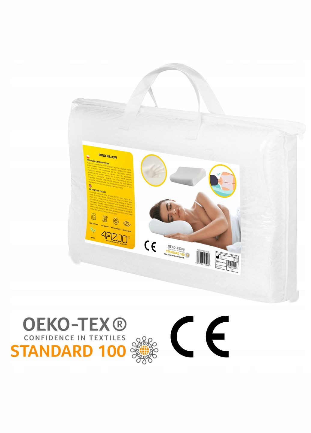 Подушка ортопедична Ergo 40 x 60 см для сну 4FIZJO 4fj0406 (275096424)