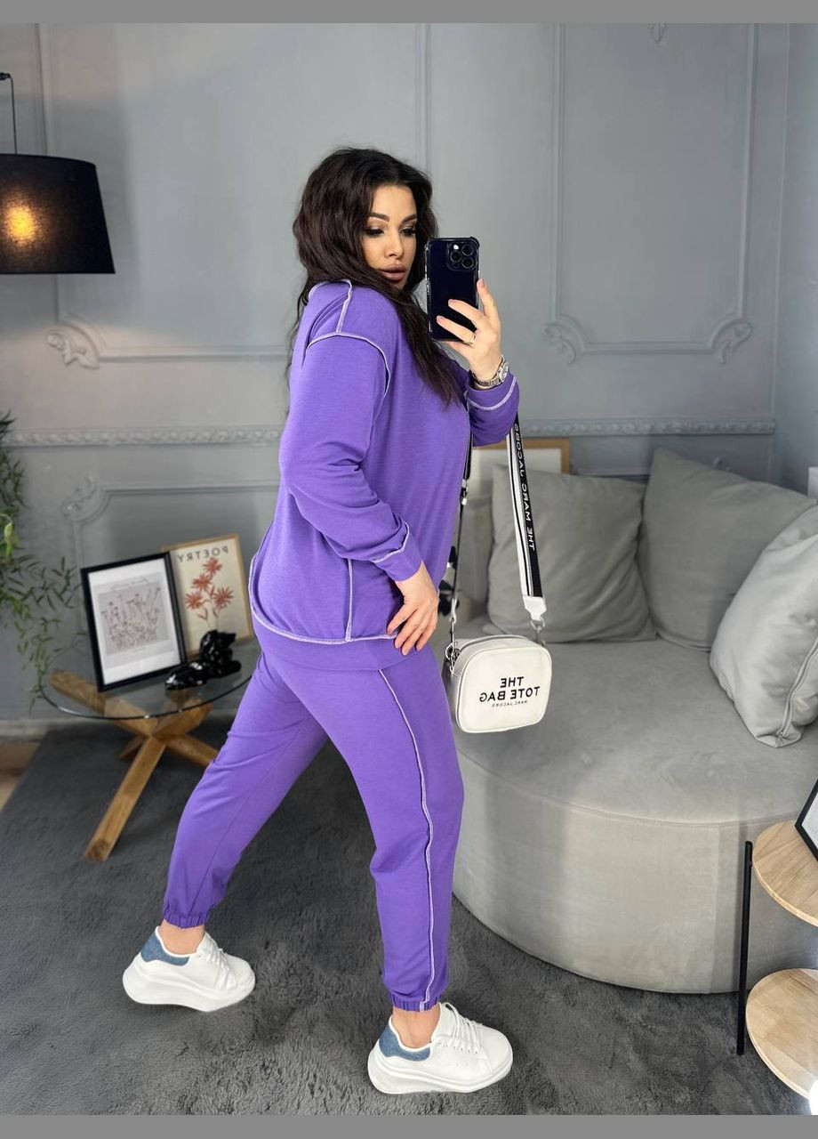 Жіночий спортивний костюм колір фіолетовий р.50/52 449602 New Trend (282927967)