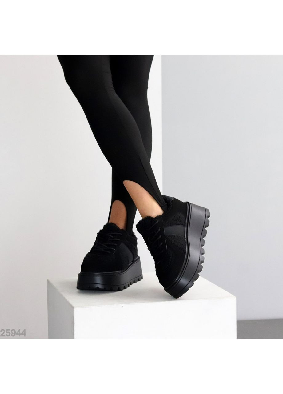 Зимние кроссовки No Brand чёрные зима (369719333)