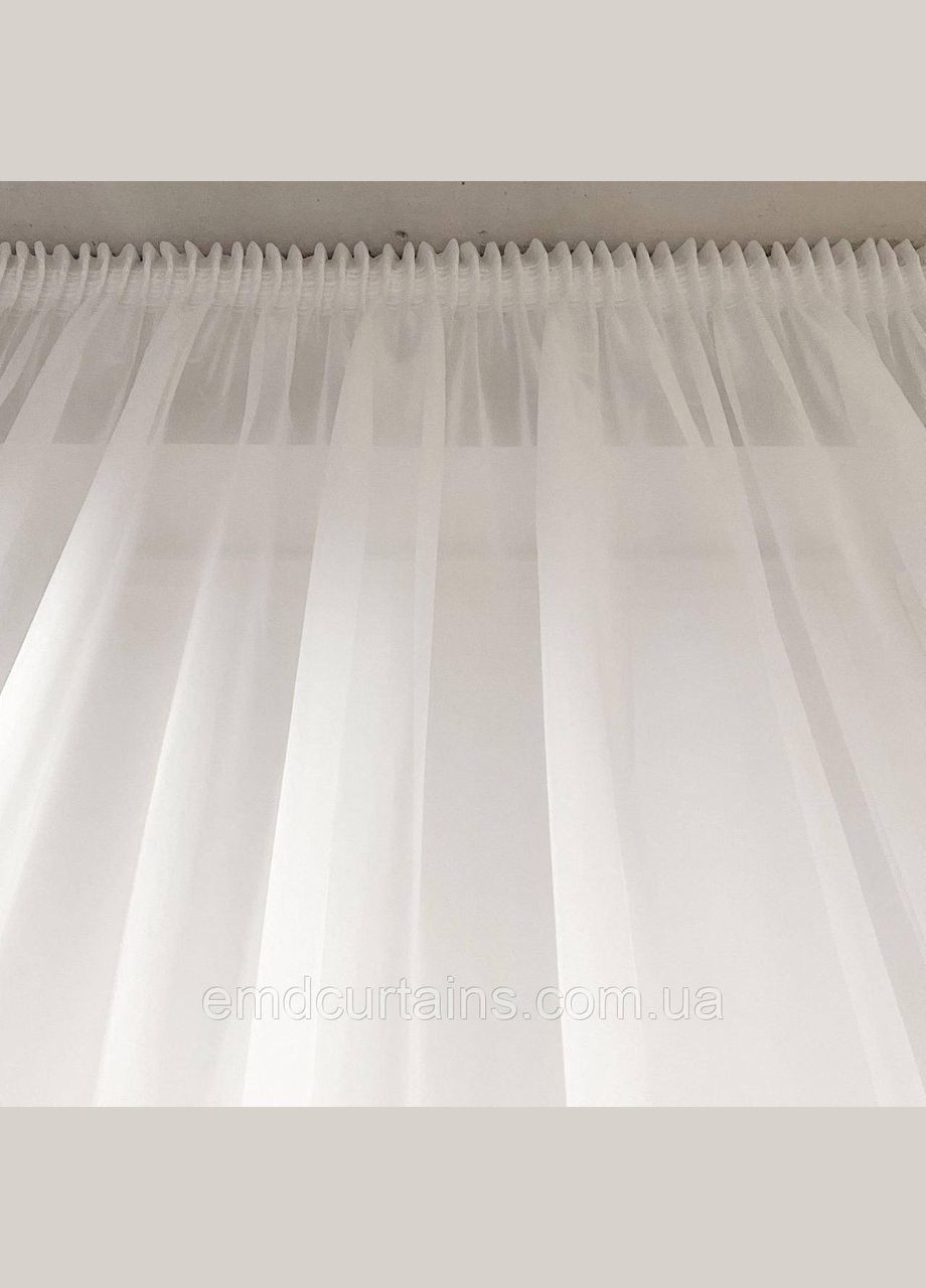 Комплект шторы на тесьме 2 шт 250х250 микровелюр Серый, тюль вуаль 300х250 Белый No Brand (337358453)