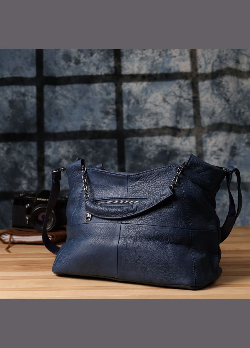 Женская сумка на каждый день из натуральной кожи 22988 Синий Vintage (348358970)