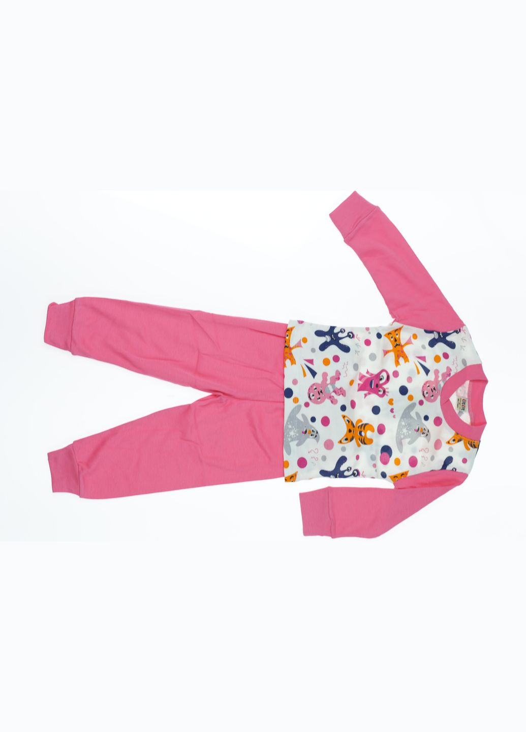 Рожева піжама для дівчинки з довгим рукавом інтерлок морська рожева 92 см (41265) BABYKROHA