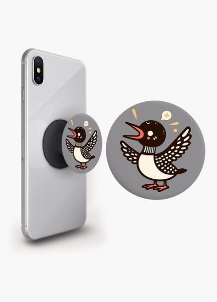 Попсокет держатель для смартфона (Popsockets) Птица Черный No Brand (302083995)