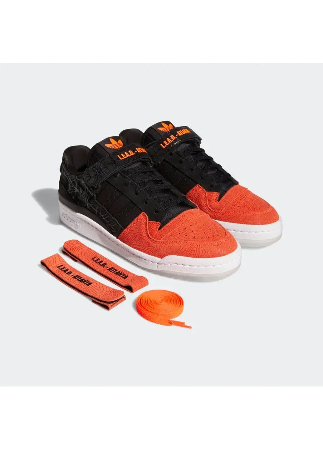 Чорні кросівки чоловічі forum low atlanta black/orange gz6604 adidas