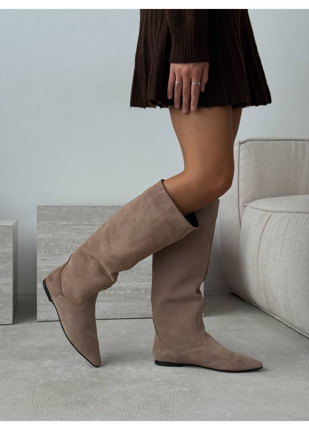 Осенние стильные женские сапоги No Brand