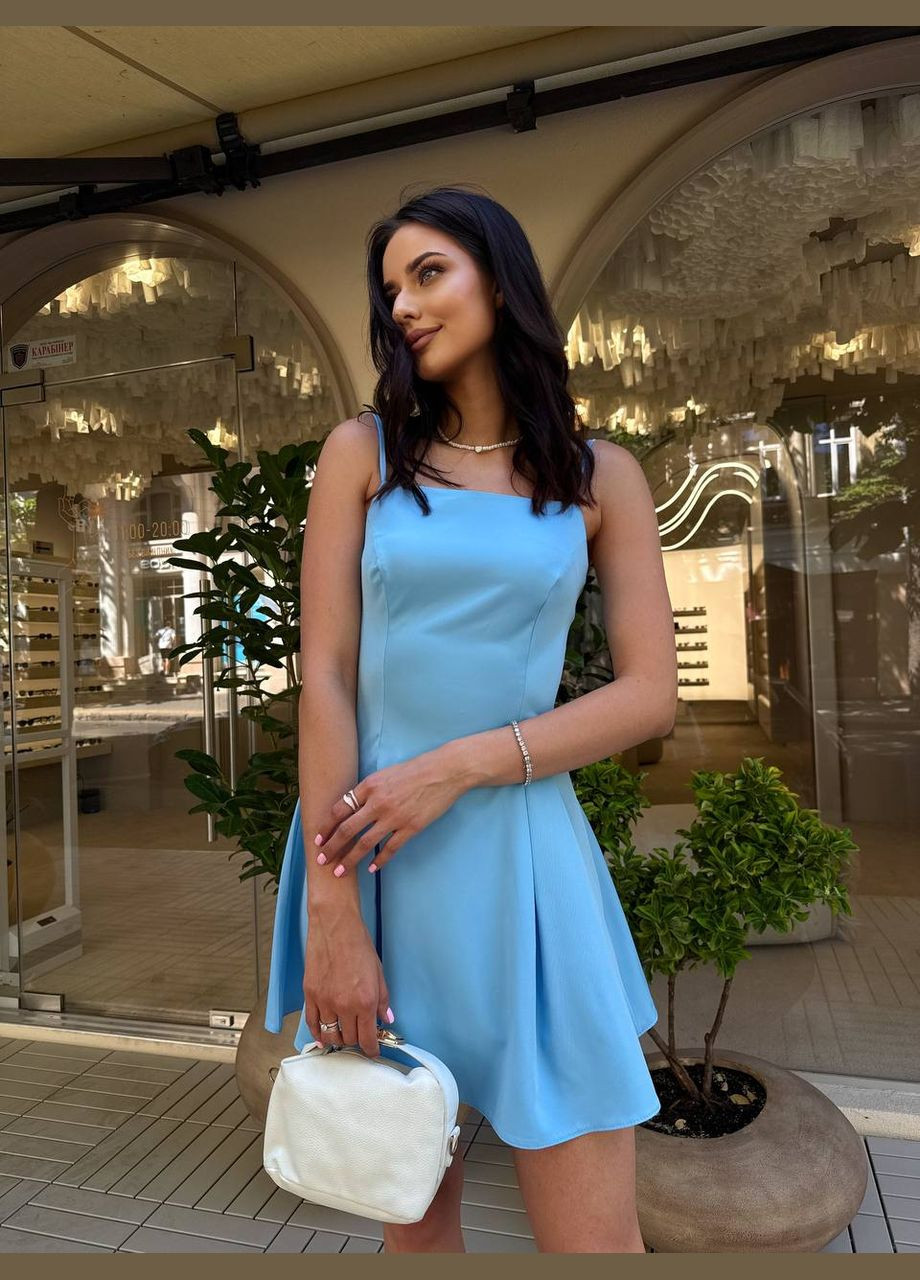 Блакитна карнавальний, повсякденний, вечірня, ділова, пляжна стильна жіноча літня сукня блакитна No Brand