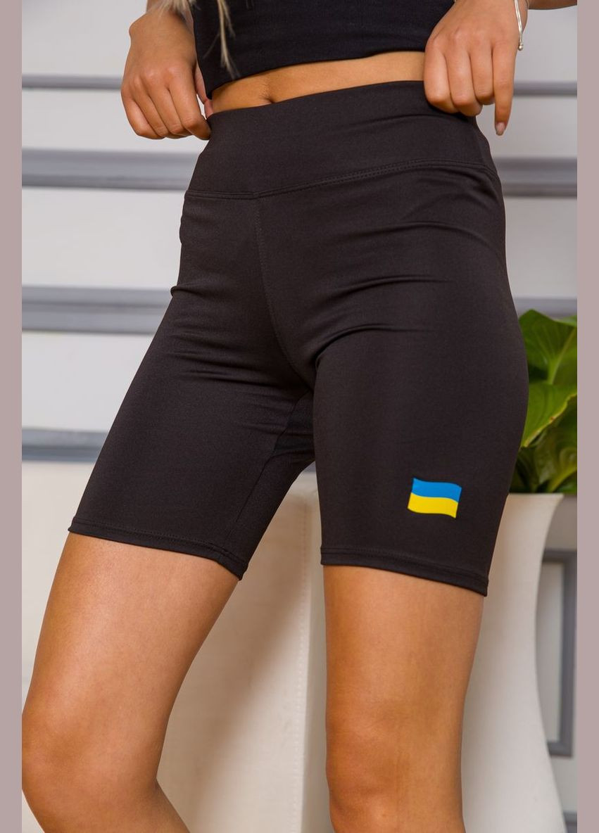 Жіночі велотреки, з патріотичним принтом, колір Чорний, 172R006-1 Ager (315789424)