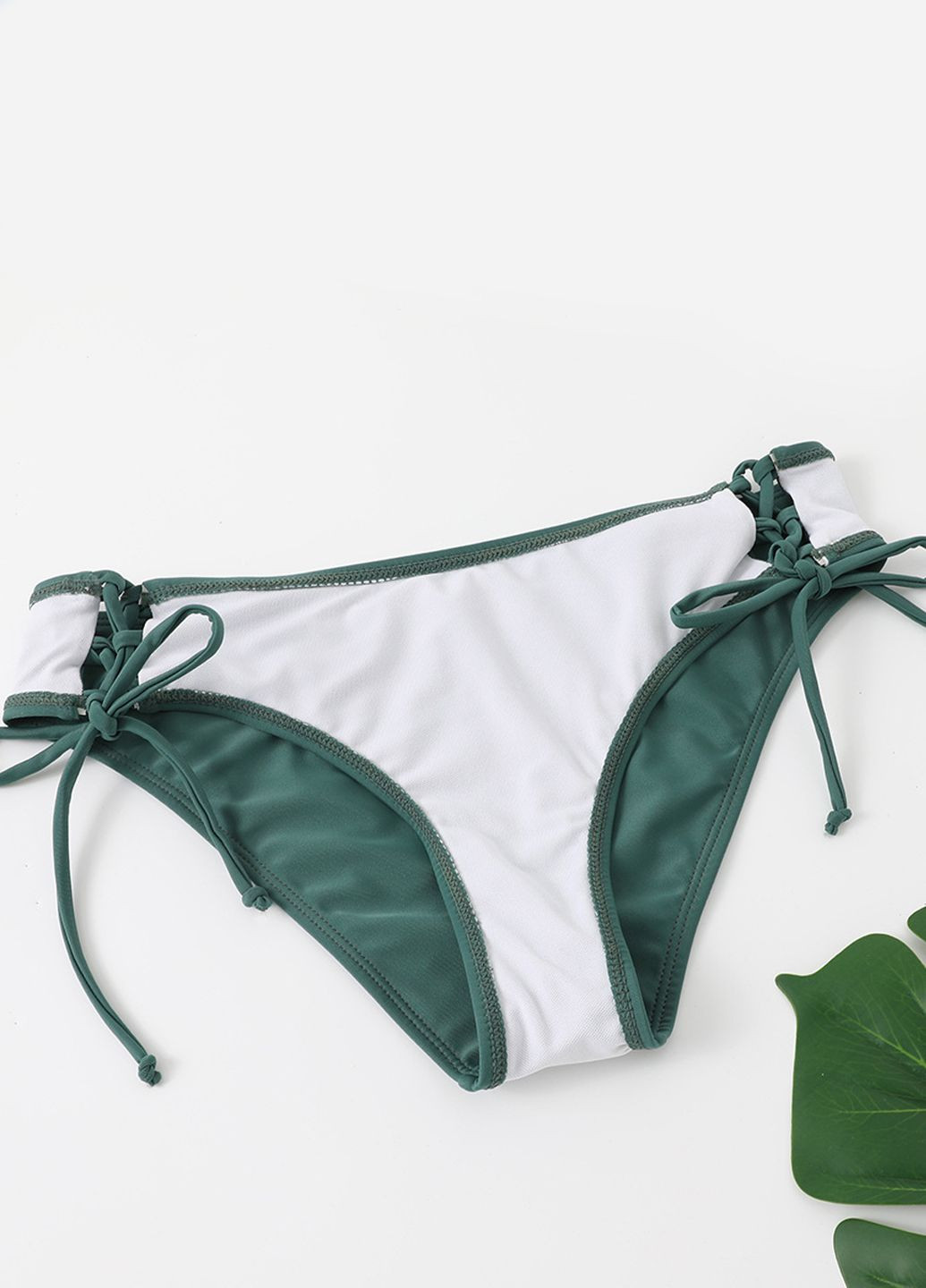 Зелений літній роздільний купальник ruffle bikini set роздільний FS