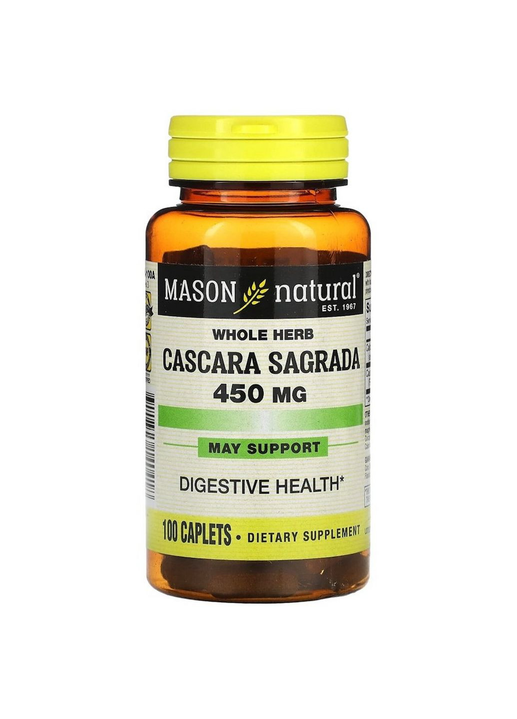 Натуральна добавка Whole Herb Cascara Sagrada, 100 каплет Mason Natural (293341306)