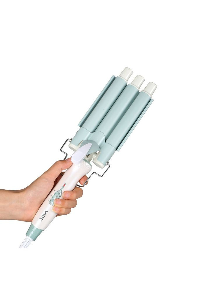 Плойка для волос тройная с регулятором температуры фарфоровая HP-V-595 VGR (353503726)