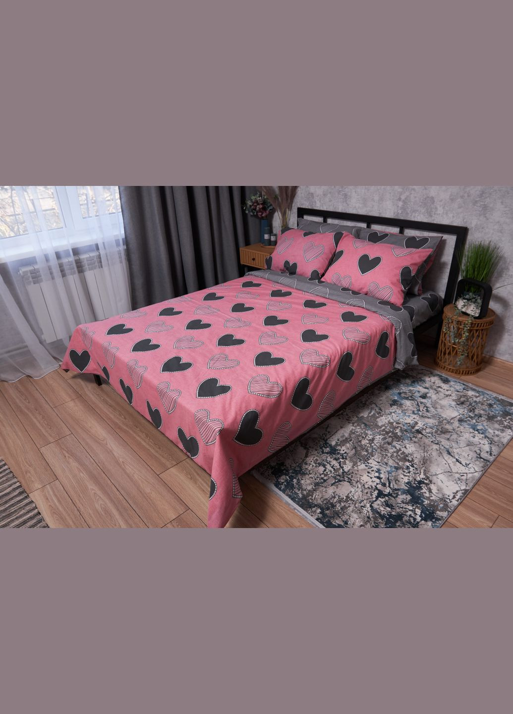 Комплект постельного белья Бязь Gold Люкс семейный 143х210х2 наволочки 2х40х60 (MS-820002778) Moon&Star Love (286761747)