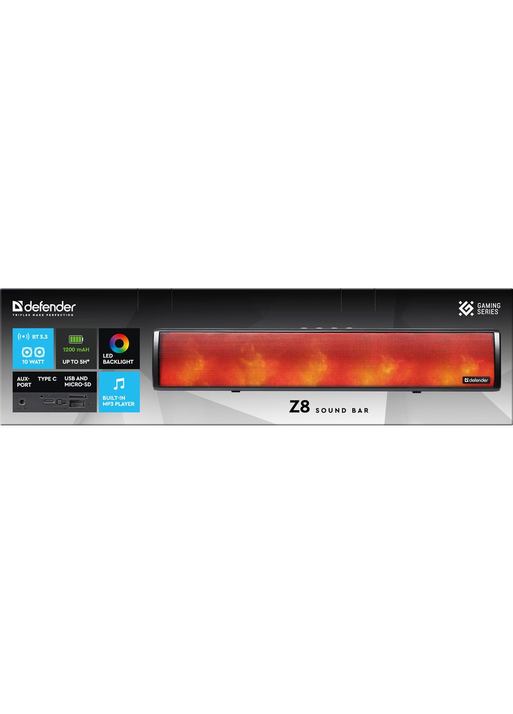 Акустика SoundBar Z8 10Вт (65118) (7055872) Defender (360402394)