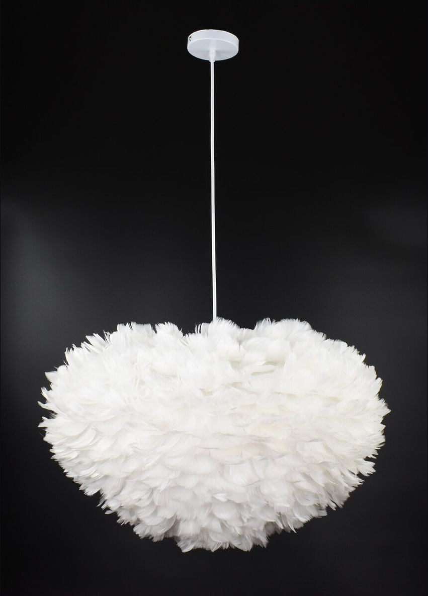 Люстра подвесная с перьями на 3 лампочки 26705 Белый 40-120х60х60 см. Sunnysky (365726892)