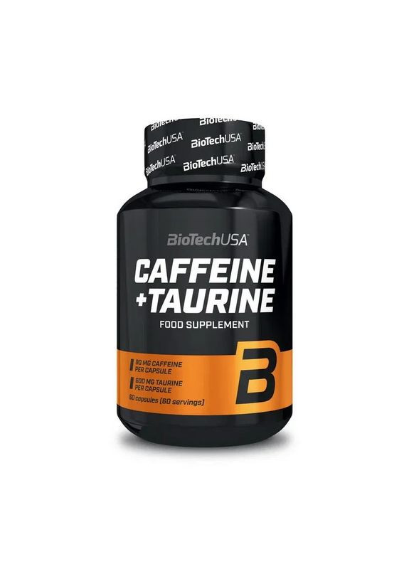 Кофеин с таурином Caffeine + Taurine, 60 капсул Biotech (362411779)