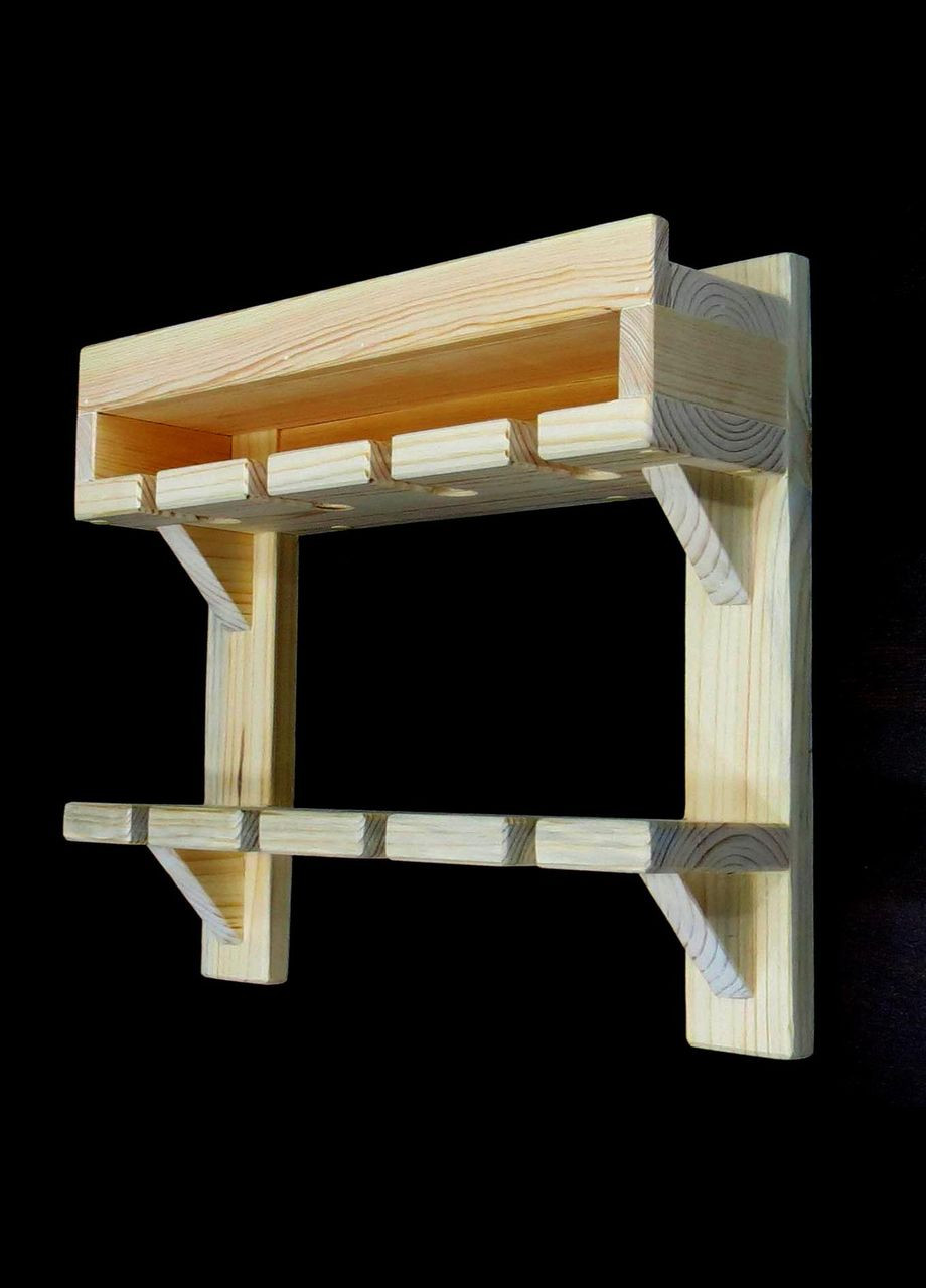 Полка для бокалов из дерева Сноувил бланже (ОБС-000301) No Brand (327425630)