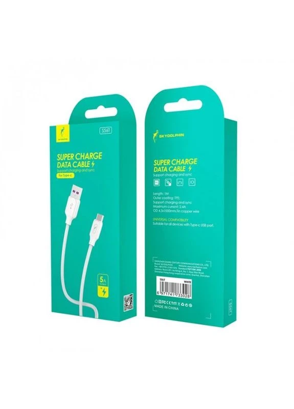 Кабель S56T Super Fast TPE USB - USB Type-C (M/M), 1 м, White (SDUSB-000572) SkyDolphin (378067827)