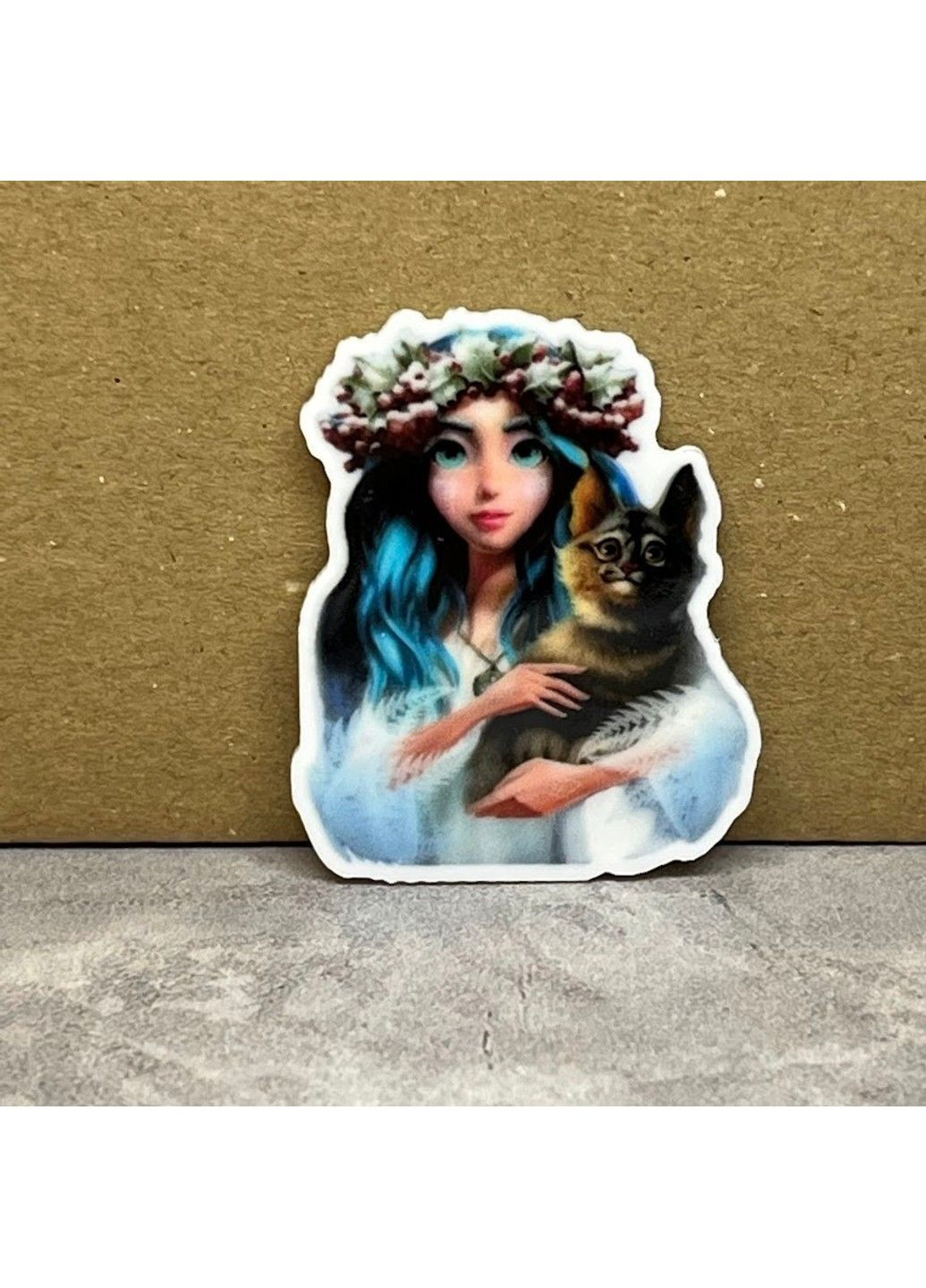 Серединка для бантика (пластик), 4*3,2 см, - Мавка (голубые волосы), арт 014959, 1 шт No Brand (337990620)