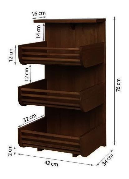 Стелаж для овочів і фруктів з дерева Хамедор капучино (ЯХТ-008809) No Brand (327865510)