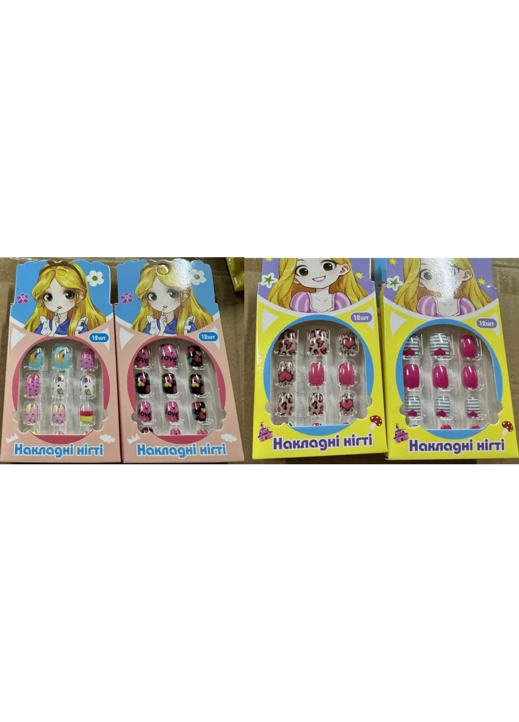 Дитячі накладні нігті на клейовій основі CN-107 (CN-112) Ціна за 12 штук No Brand (362438239)