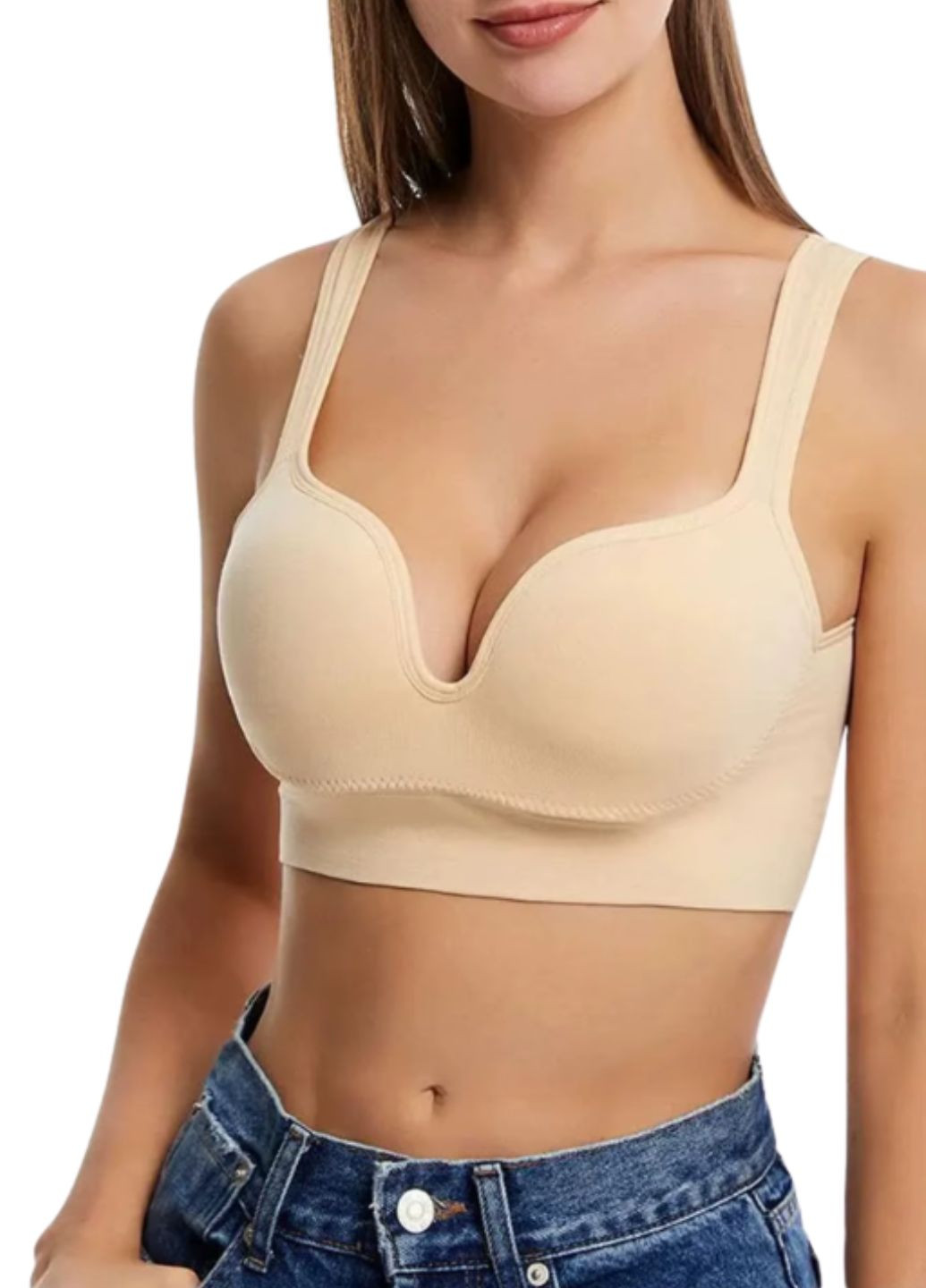 Бежевий топ жіночий топ із формованими чашками wonderful short (1719-42-01) Macarena без кісточок