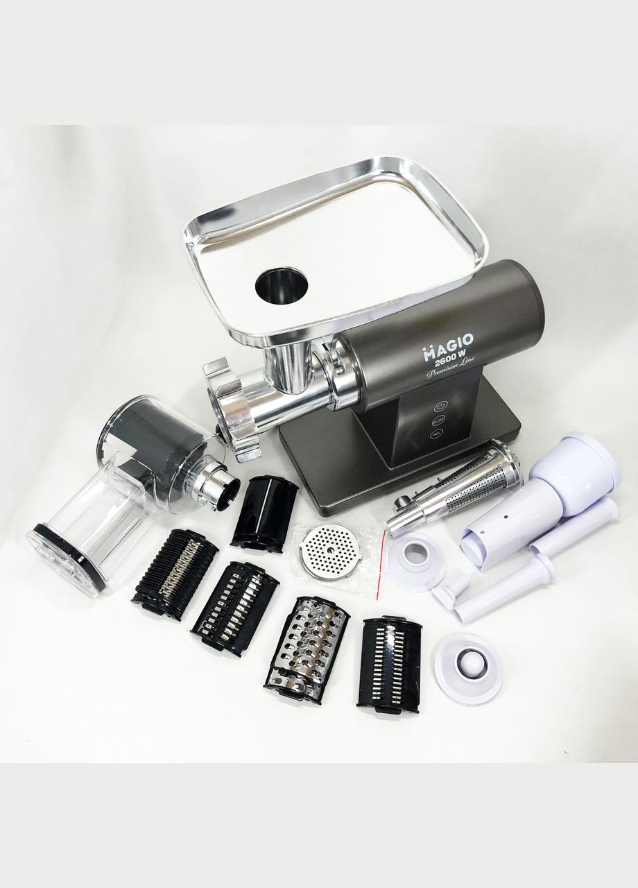 Мясорубка MG-271 Premium Line, Электрическая мясорубка с насадками, Электромясорубка для шинковки Magio (364663844)