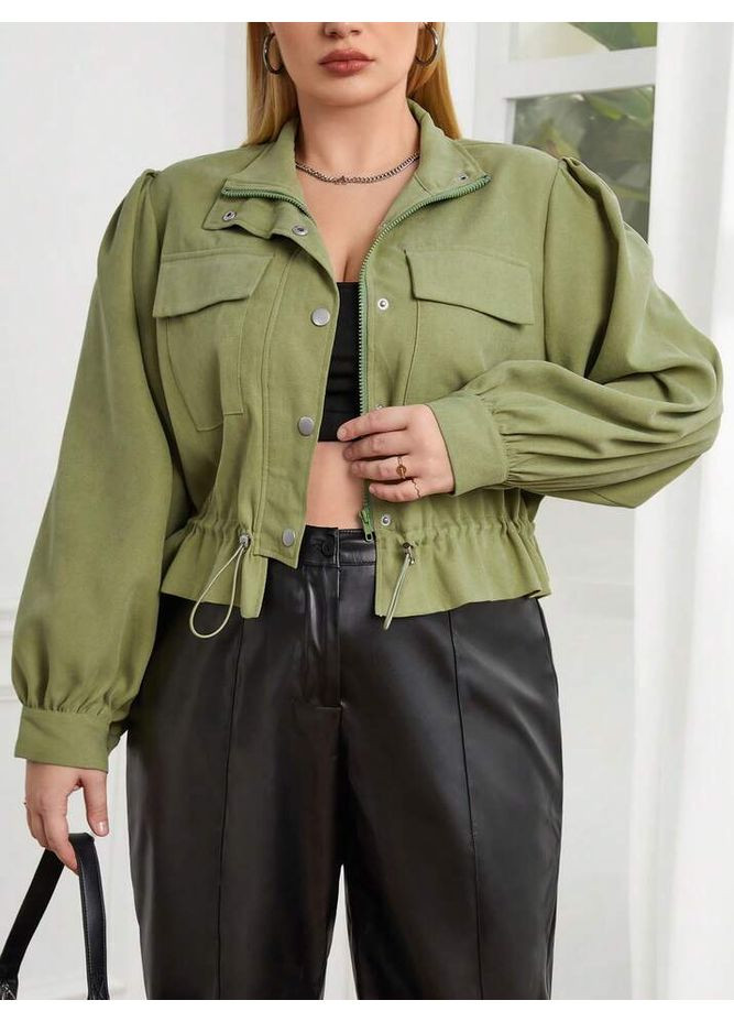 Зеленая демисезонная ветровка SHEIN