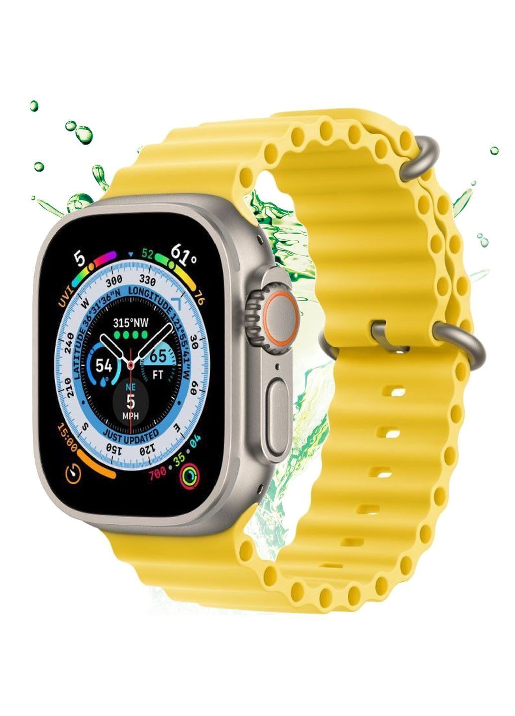 Ремешок Ocean Band для Apple Watch 42(ser.1-3)/44/45/46/49mm (Желтый / Yellow) Epik (372600727)