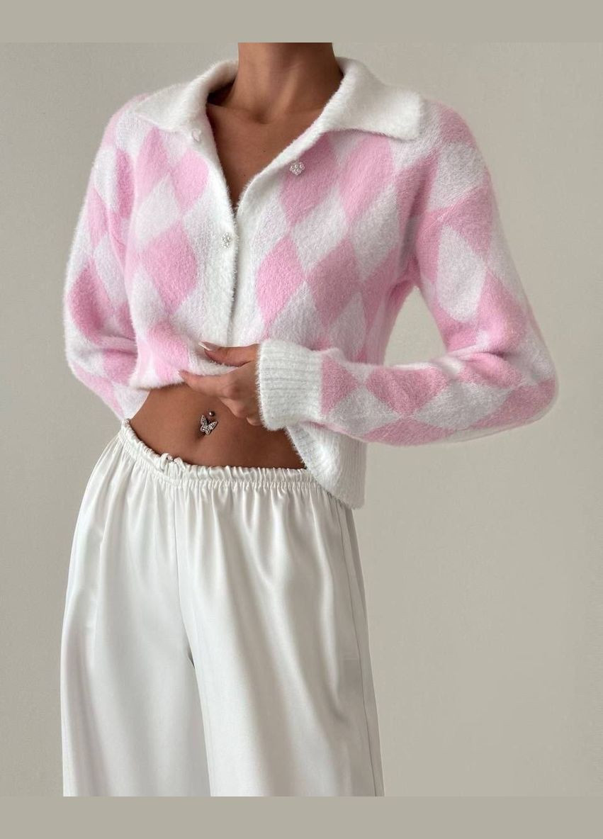 Светло-розовый кардиган No Brand