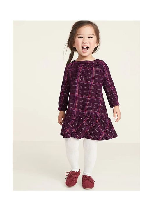 Бордова сукня бордова в клітинку на 3 роки Old Navy (322069019)