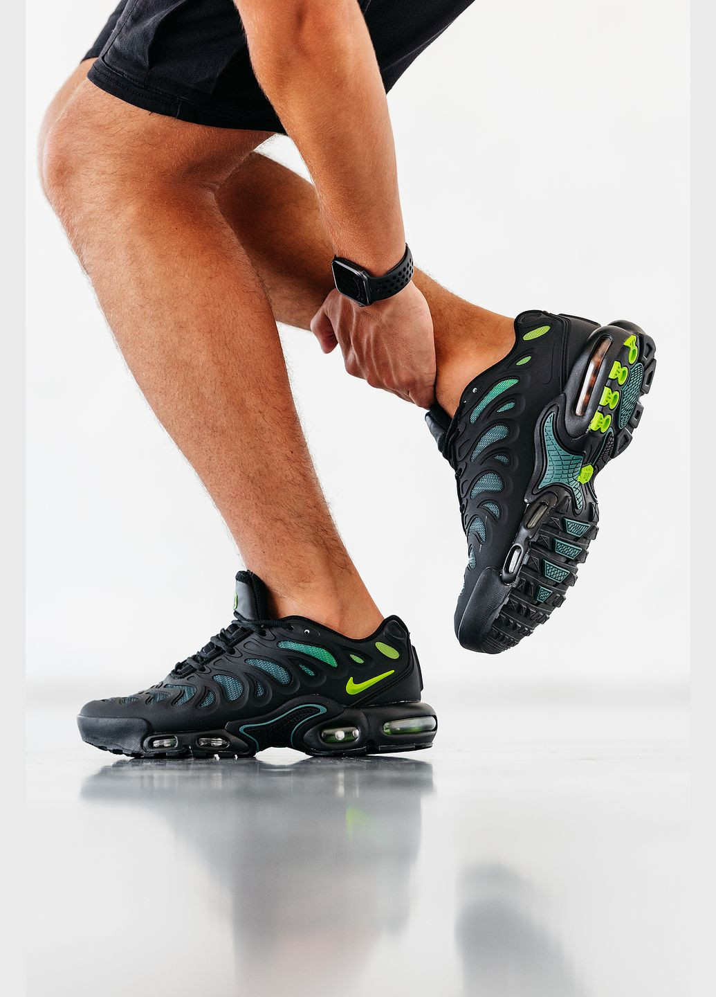 Чорні Осінні кросівки чоловічі nike air max tn plus drift black | найк аір макс тн плюс дріфт чорні No Brand