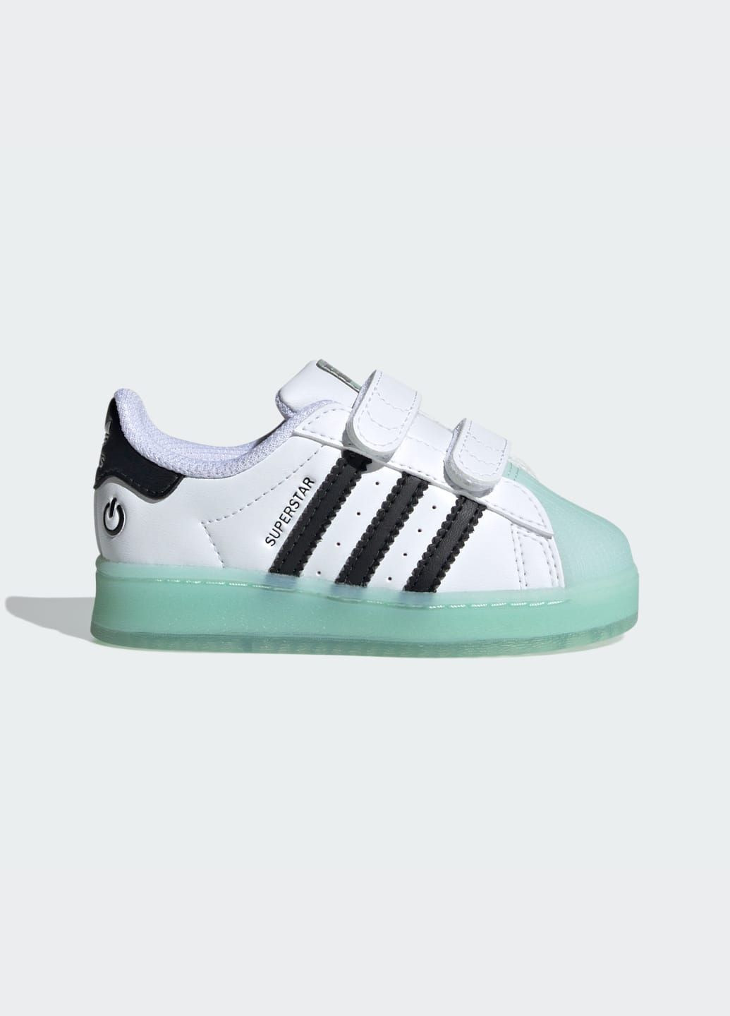 Белые всесезонные кроссовки superstar led lights comfort closure kids adidas