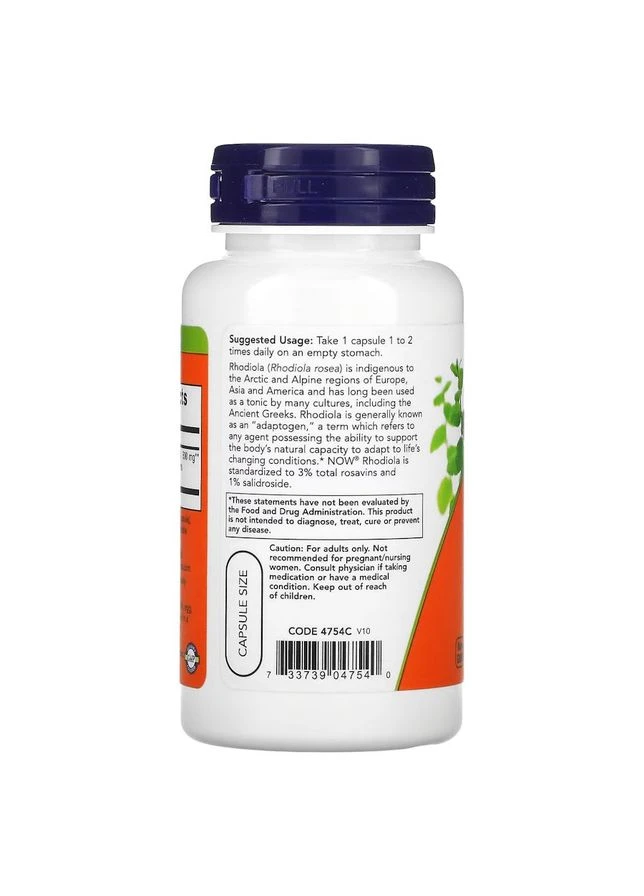 Натуральна добавка Rhodiola 500 mg, 60 вегакапсул Now (400539505)