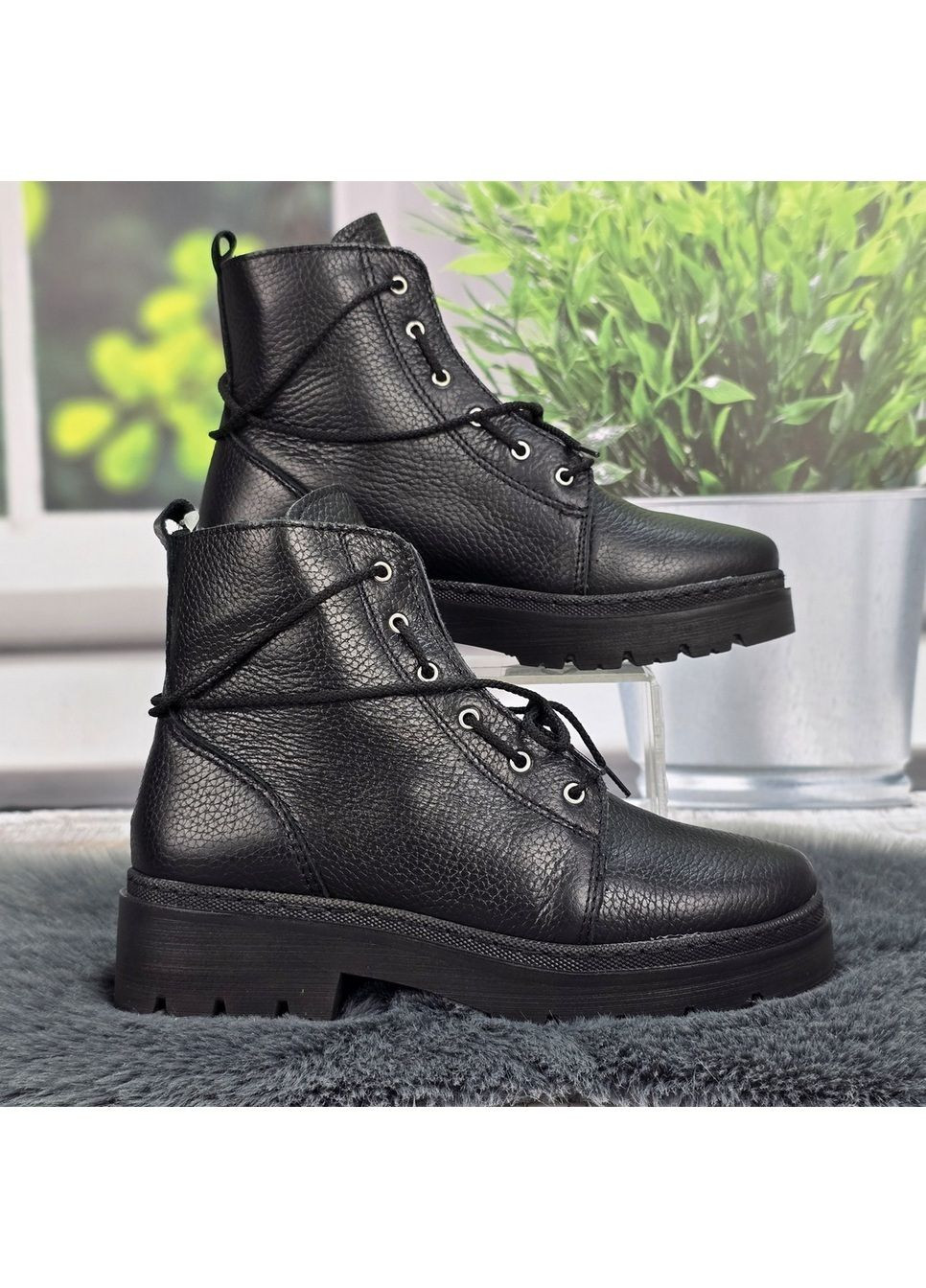 Черевики жіночі демісезонні чорні шкіряні Inblu (365718477)