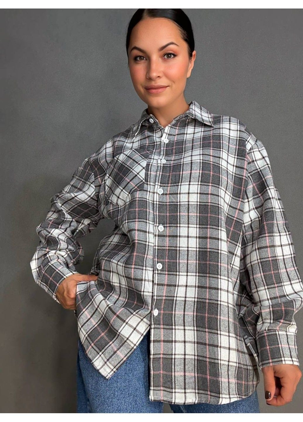 Серая рубашка No Brand