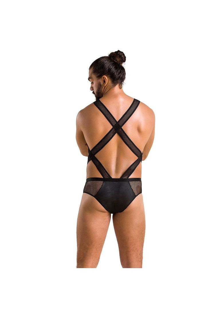 Чоловіче еротичне сітчасте боді 045 VICTOR XXL/XXXL Black, екошкіра, сітка Passion (369951388)