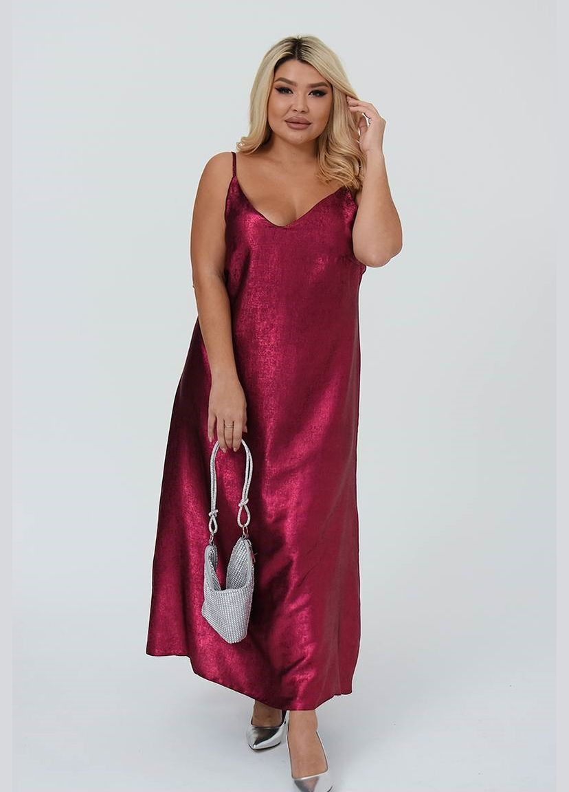Бордовое женское платье комбинация цвет марсал р.50/52 448784 New Trend