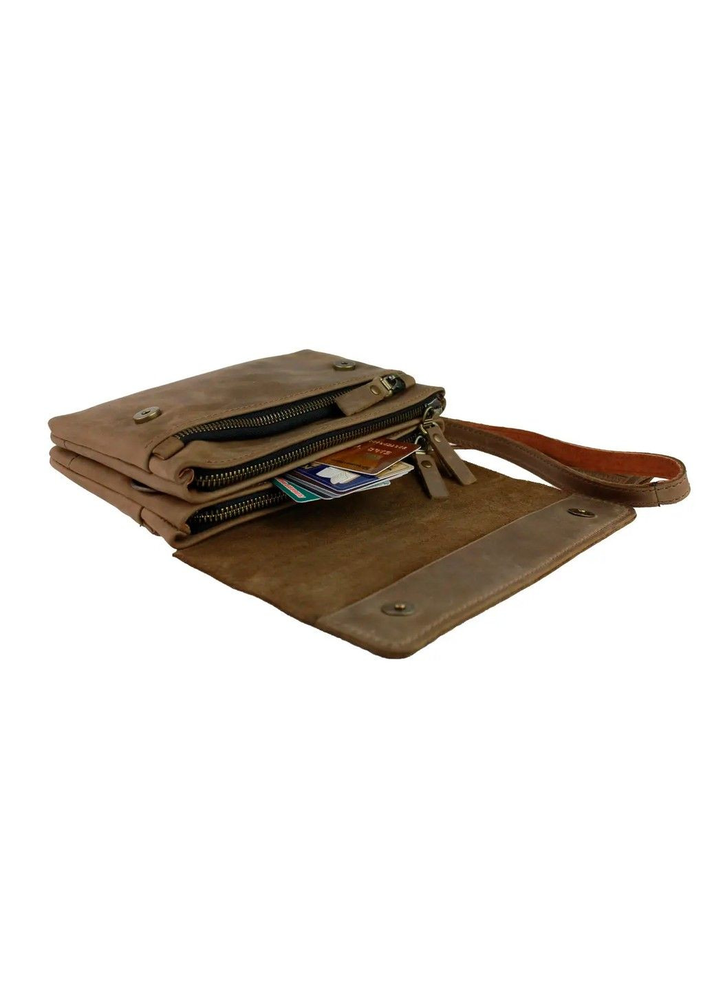 Шкіряна барсетка клатч чоловіча подвійна FREESKIN (301648242)