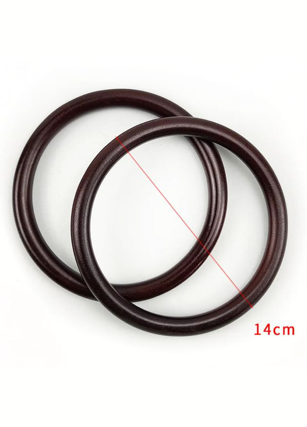 Ручки для сумки дерев’яні, кільце, 14 см, тем.-коричневі, 2 шт No Brand (341730769)