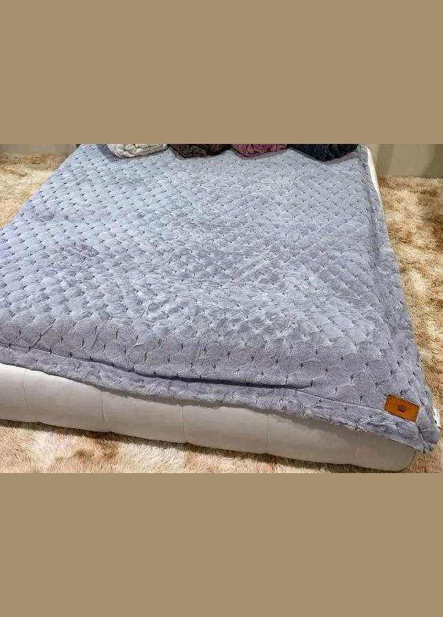 Покривало з густим ворсом велюр 210х230 см Сірий (П4К-AL-shinshila-05) No Brand (308755309)