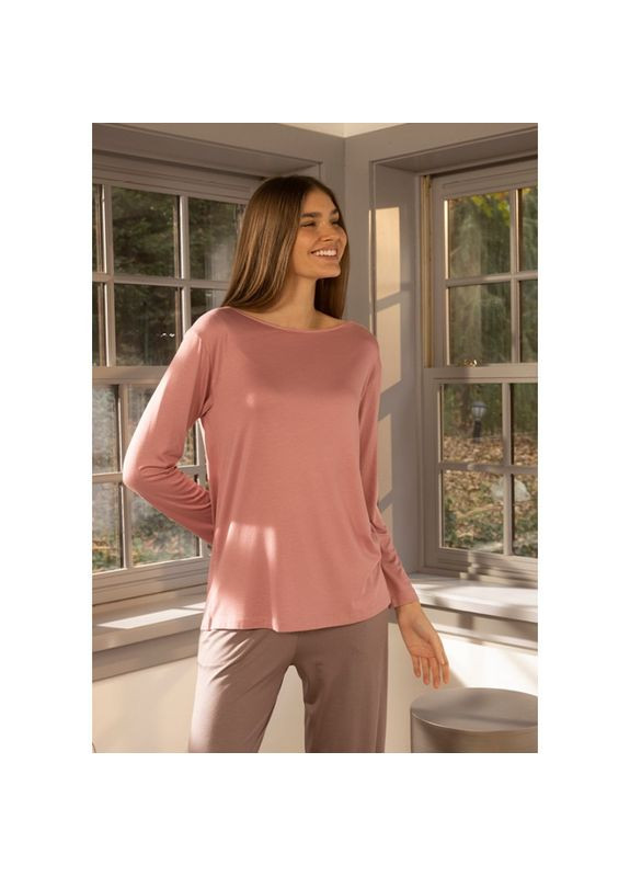 Розовый демисезонный домашняя одежда футболка long sleeve - baily gul kurusu розовый Penelope