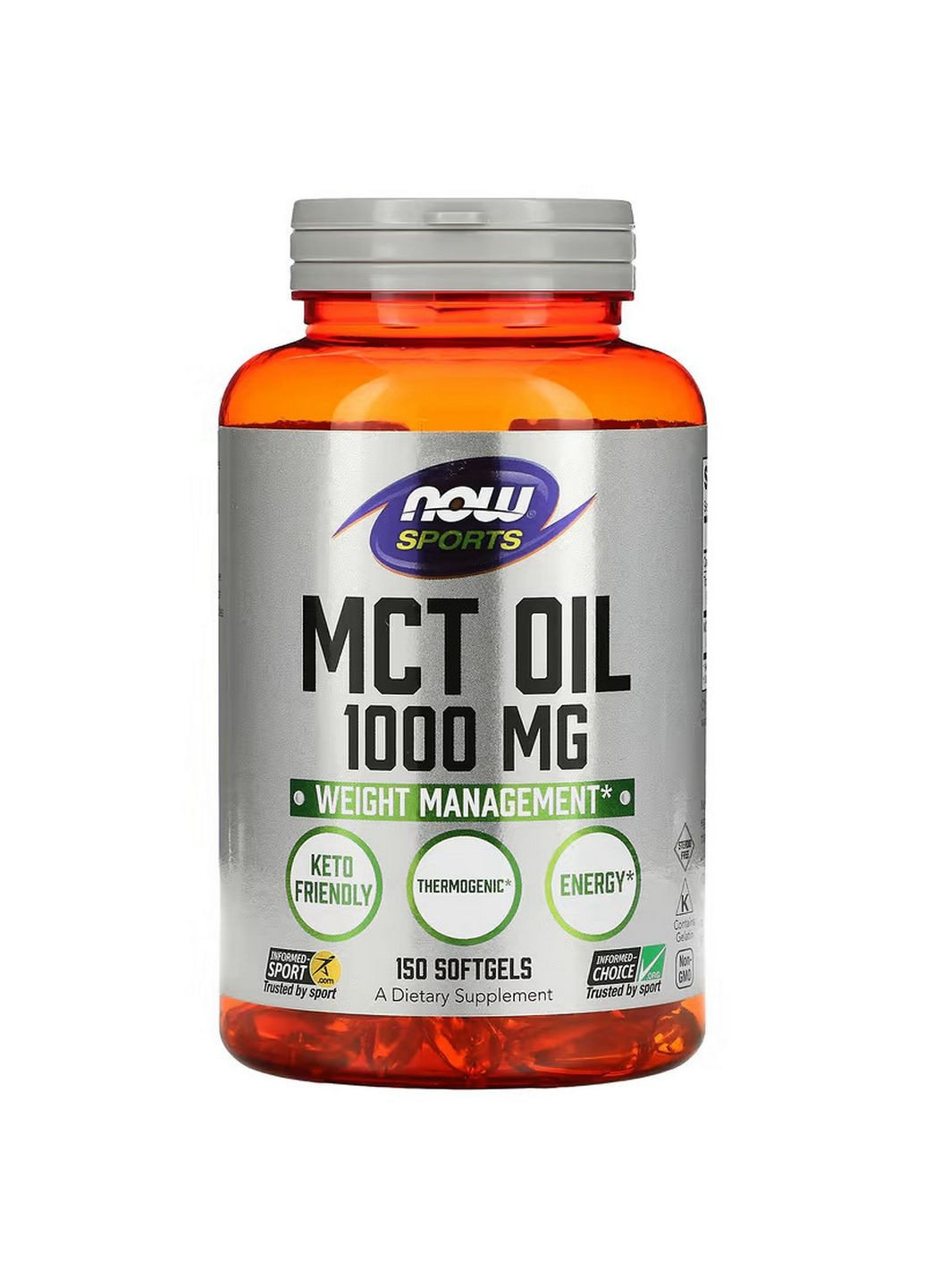 Предтренировочный комплекс Sports MCT Oil 1000 mg, 150 капсул Now (293419577)