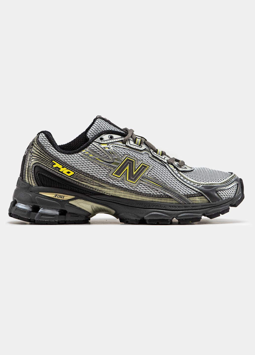 Серые всесезонные кроссовки мужские new balance 740 grey yellow black | нью беланс 740 серые желтые черные No Brand