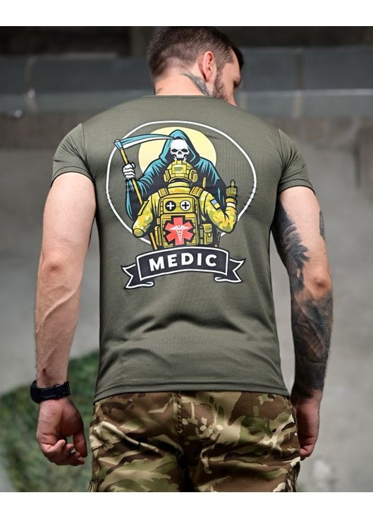 Тактическая мужская футболка Медик олива No Brand (348437546)