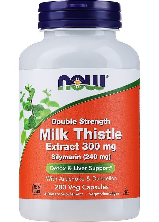Силимарин, экстракт расторопши пятнистой Double Strength Silymarin Milk Thistle Extract 50шт (880386-142461) Now Foods (368620765)