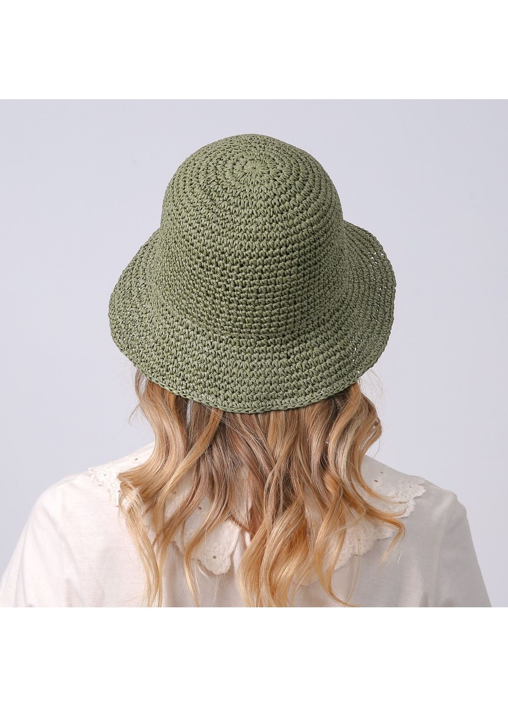 Панама жіноча в'язана папір хакі МЕДЛІН LuckyLOOK 734-319 (328217396)